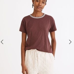 Madewell Whisper Cotton Rib-Crewneck Ringer Tee